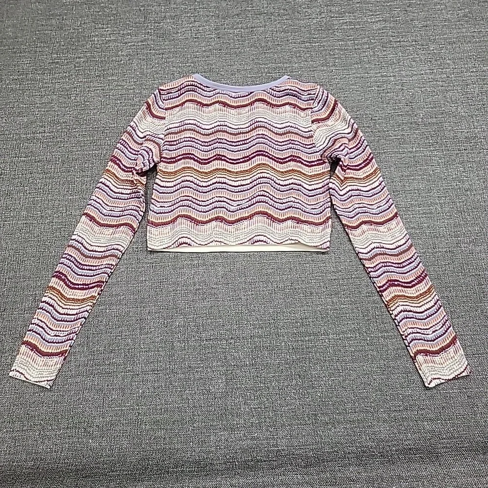 Girls Long Sleeves Notch Neck Seamless Tee Shirt - art class Medium Size 8 Print